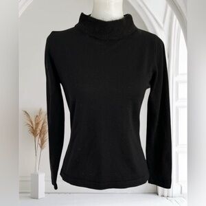 Classic Black Cowl Neck Sweater with Slim Fit